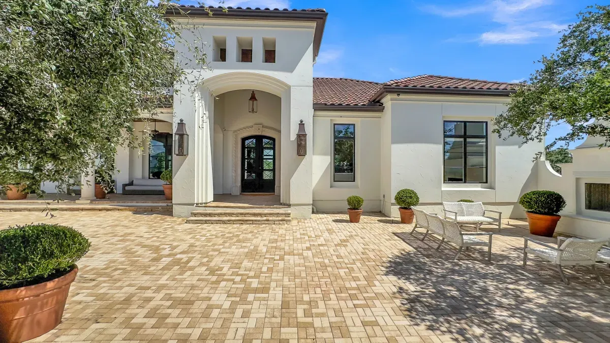 Paver patio and outdoor living area